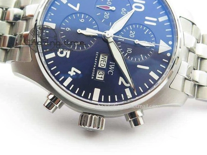 MIROTIME 0519 UrbanChic Pilot Chrono 2016 IW377714 ZF 1:1 Best Edition Blue Dial On SS Bracelet A7750 V 7272